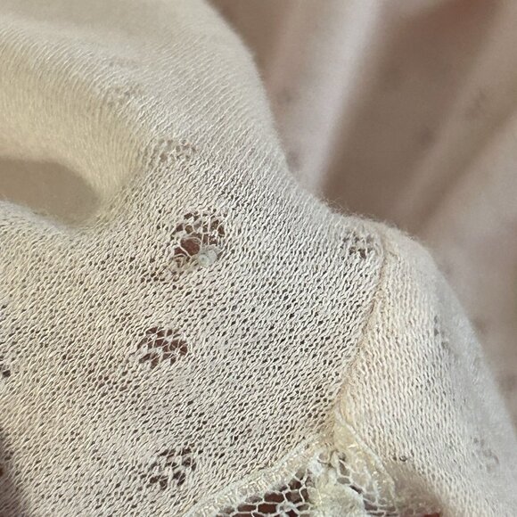 Vintage Barbizon Pink Lace Trim Knit Nightgown 38 Bust Short Sleeve Cotton Blend - Picture 7 of 7